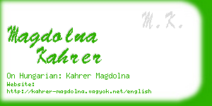 magdolna kahrer business card